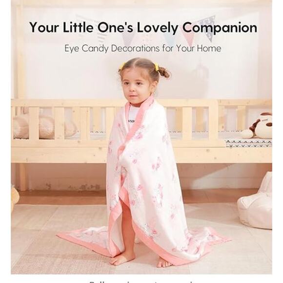 Muslin Baby Blanket, 4-Layer Muslin Cotton Swaddle 47 x 47 - Picture 5 of 8